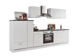Menke Küchenzeile White Classic 310 cm Weiß-Marmor-Optik