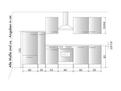 Menke Küchenzeile White Classic 310 cm Weiß-Marmor-Optik