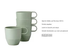 Mepal Silueta Henkelbecher 300 ml 4er Set Nordic Black