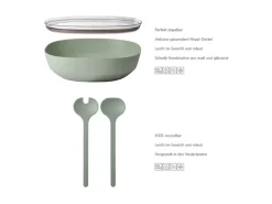Mepal Silueta Servierschale mit Deckel und Salatbesteck 4000 ml Nordic White