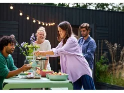 Mepal Silueta Servierschale mit Deckel und Salatbesteck 4000 ml Vivid Mauve