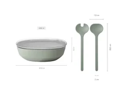 Mepal Silueta Servierschale mit Deckel und Salatbesteck 4000 ml Vivid Mauve