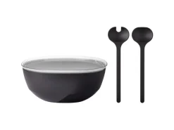 Mepal Silueta Servierschale mit Deckel und Salatbesteck 5000 ml Nordic Black