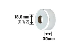 Messing-Rosette Ø 18,6 mm x 30 mm Verchromt