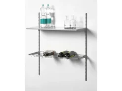 Metall-Flaschenregal 80 cm x 40 cm Weiß-Alu