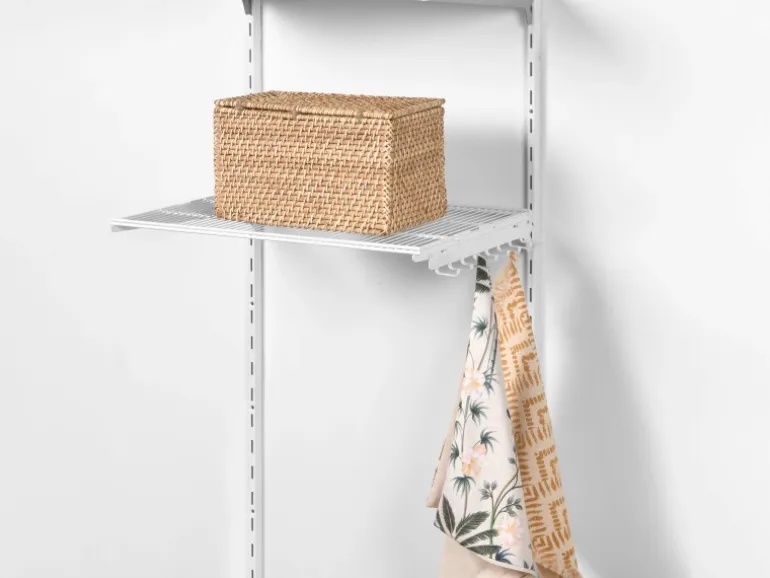 Metall-Hakenschiene 35 cm x 3,5 cm Matt-Weiß