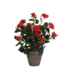 Mica Decorations Kunstpflanze Rosenstrauch im Blumentopf Stan Ø 25 x 33 cm Rot