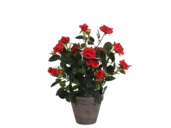 Mica Decorations Kunstpflanze Rosenstrauch im Blumentopf Stan Ø 25 x 33 cm Rot