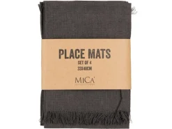 Mica Decorations Tischset Villia 48 cm x 33 cm Dunkelgrau 4 Stück