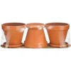 Mica Decorations Topf 3er-Set mit Schüssel Stan 13,5 cm x Ø 12,5 cm Terracotta