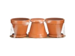Mica Decorations Topf 3er-Set mit Schüssel Stan 13,5 cm x Ø 12,5 cm Terracotta