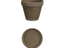 Mica Decorations Topf mit Schüssel Stan 11,5 cm x 13,5 cm Grau 3-fach Sortiert