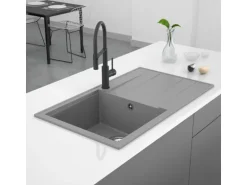 Miló Einbauspüle Granitverbundstoff Luxuria 86 Grau 39 cm Beckenbreite