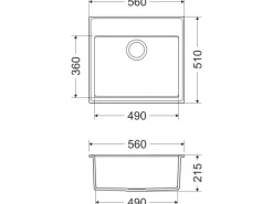 Miló Einbauspüle Granitverbundstoff Luxuria 56 Sand