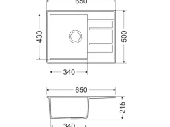 Miló Einbauspüle Granitverbundstoff Luxuria 65 Sand