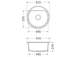 Miló Einbauspüle Granitverbundstoff Olli 51 Schwarz