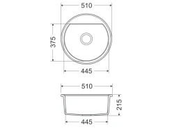 Miló Einbauspüle Granitverbundstoff Olli 51 Graphit