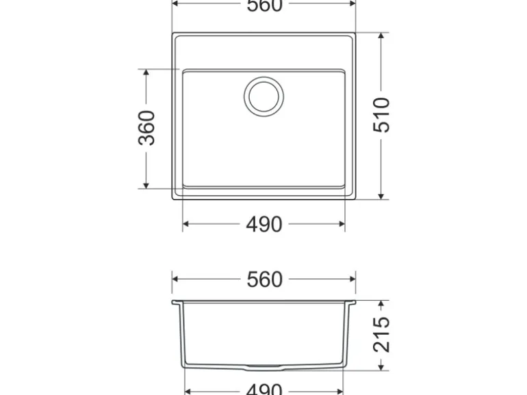 Miló Einbauspüle Granitverbundstoff Luxuria 56 Graphit