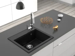 Miló Einbauspüle Granitverbundstoff Luxuria 56 Schwarz