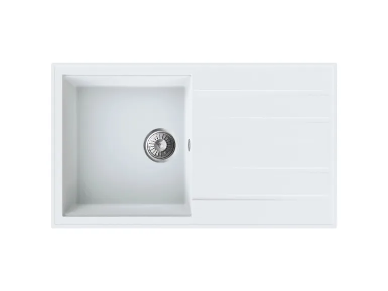 Miló Einbauspüle Granitverbundstoff Luxuria 86 Weiß 30 cm Beckenbreite