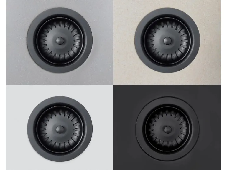 Miló Röhrensiphon-Set für Doppelbecken mit Exzenter Mattschwarz Ø 114 mm