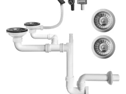 Miló Röhrensiphon-Set für Doppelbecken Ø 114 mm