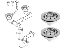 Miló Röhrensiphon-Set für Doppelbecken Ø 114 mm