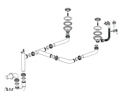 Miló Röhrensiphon-Set für Doppelbecken Ø 114 mm