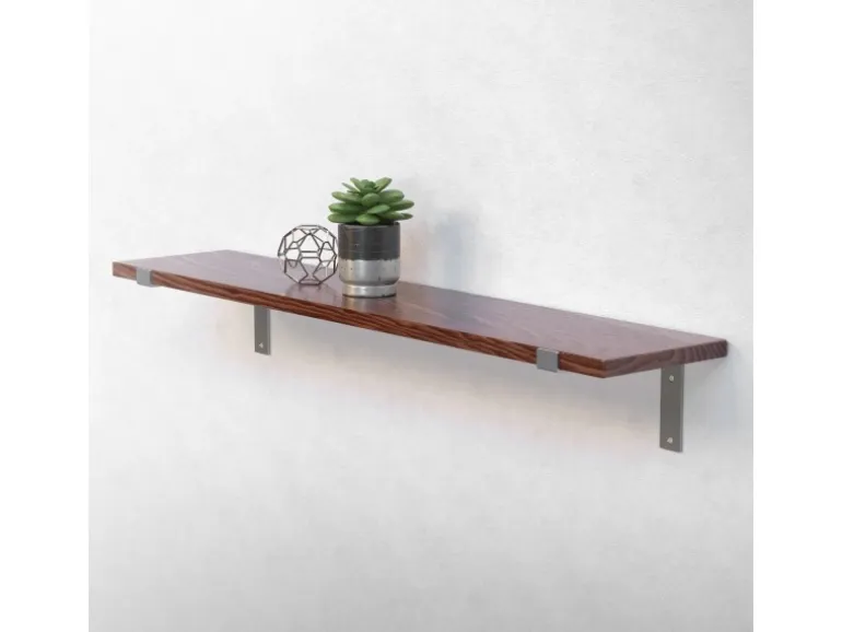 ML-Design 2 Stück Regalhalterung 25x4x14,5 cm Grau aus Metall 10 Zoll L-Form