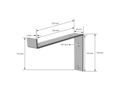 ML-Design 2 Stück Regalhalterung 25x4x14,5 cm Grau aus Metall 10 Zoll L-Form