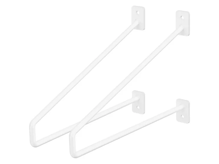 ML-Design 2 Stück Regalhalterung 265 mm Weiß aus Stahl Haarnadel Regalwinkel