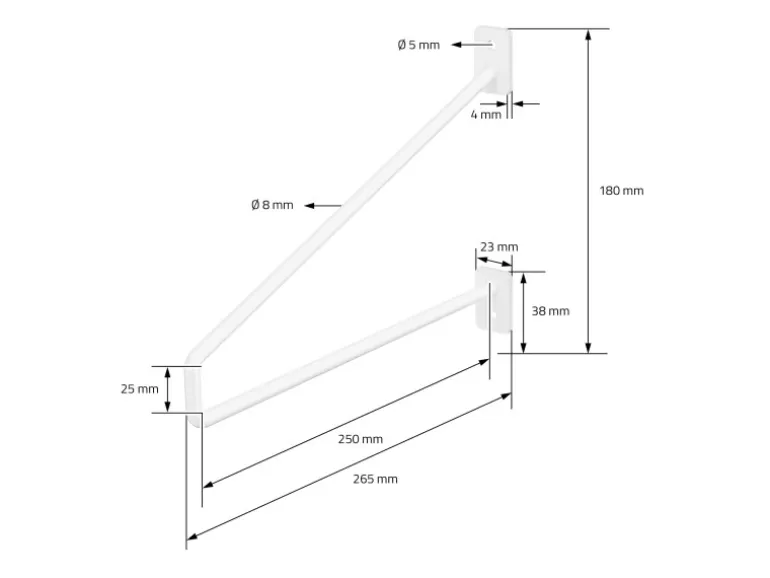 ML-Design 2 Stück Regalhalterung 265 mm Weiß aus Stahl Haarnadel Regalwinkel