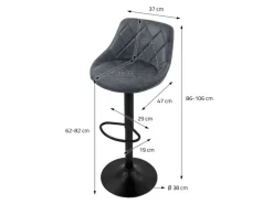 ML-Design Barhocker 4Er Set Bezug aus Kunstleder Anthrazit Gepolsterter Barstuhl