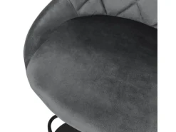 ML-Design Barhocker 4Er Set aus Samt Grau mit Rückenlehne Drehbar