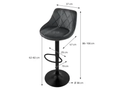 ML-Design Barhocker 4Er Set aus Samt Grau mit Rückenlehne Drehbar