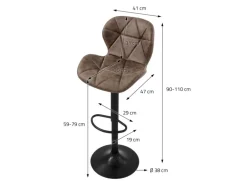 ML-Design Barhocker 4Er Set aus Kunstleder Braun Gepolsterter Drehbar