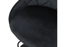 ML-Design Barhocker 2Er Set aus Samt Schwarz mit Rückenlehne und Fußstütze