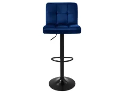 ML-Design Barhocker 2Er Set aus Samt Blau Gepolsterter Barstuhl mit Rückenlehne