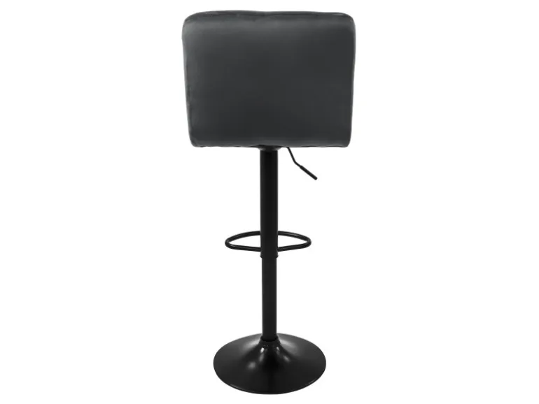 ML-Design Barhocker 2Er Set aus Samt Grau Gepolsterter Barstuhl mit Rückenlehne