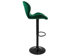 ML-Design Barhocker 2Er Set aus Samt Grün Gepolsterter Barstuhl mit Fußstütze