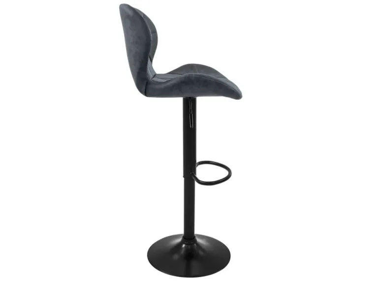 ML-Design Barhocker 2Er Set aus Kunstleder Anthrazit mit Rückenlehne Fußstütze