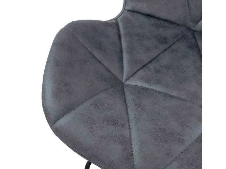 ML-Design Barhocker 2Er Set aus Kunstleder Anthrazit mit Rückenlehne Fußstütze