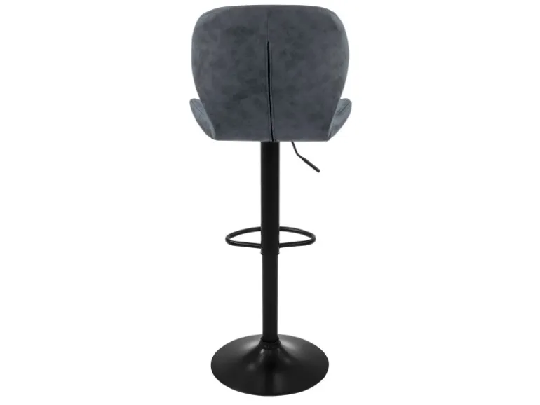 ML-Design Barhocker 2Er Set aus Kunstleder Anthrazit mit Rückenlehne Fußstütze