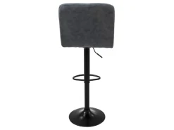 ML-Design Barhocker 4Er Set aus Kunstleder Anthrazit mit Rückenlehne Fußstütze