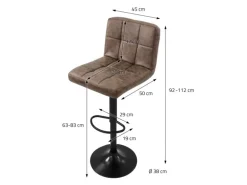 ML-Design Barhocker 4Er Set Bezug aus Kunstleder Braun Gepolsterter Barstuhl