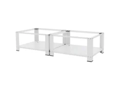 ML-Design Doppel Waschmaschinen Untergestell mit 2 Ablagen Weiß 128x54 cm Stahl