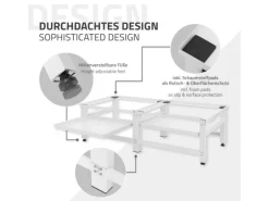 ML-Design Doppel Waschmaschinen-Untergestell 2 Ausziehbaren Ablagen Weiß Stahl