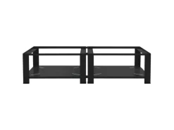 ML-Design Doppel Waschmaschinen Untergestell 2 Ablagen Schwarz 128x54 cm Stahl