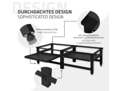 ML-Design Doppel Waschmaschinen Untergestell mit 2 Ausziehbaren Ablagen Schwarz