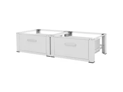 ML-Design Doppel Waschmaschinen Untergestell 2 Schubladen Weiß 128x53,5x31,5 cm